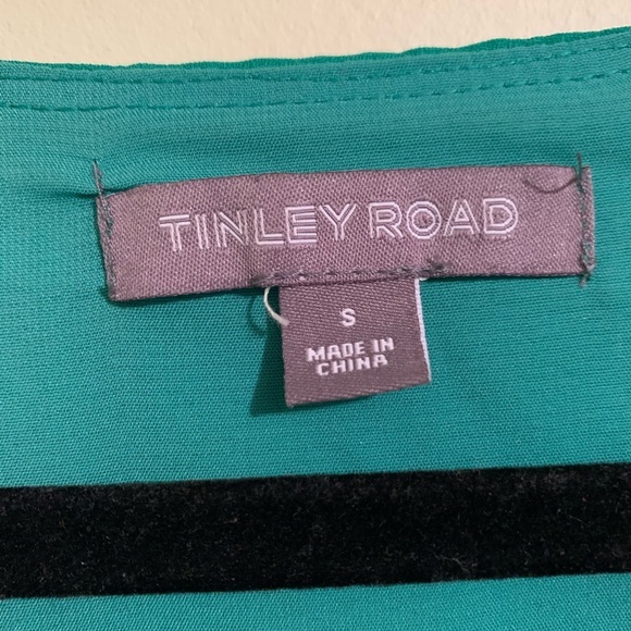 Tinley Road Green Pleated Botton Dress S - Picture 3 of 7